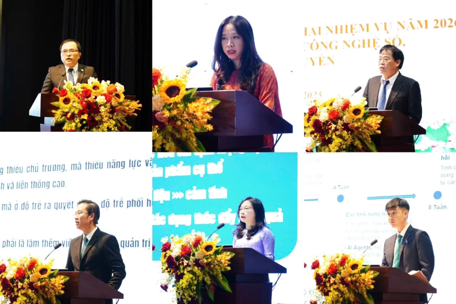 Các đại biểu trình bày tham luận tại Hội nghị.