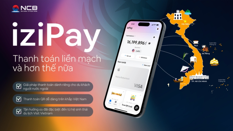 NCB cung cấp giải pháp thanh toán số iziPay an toàn, hiện đại và liền mạch tích hợp ngay trên nền tảng Visit Vietnam.