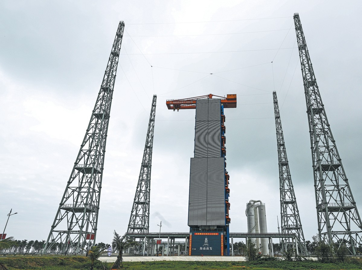 Ảnh toàn cảnh cho thấy Bệ phóng số 1 tại Trung tâm Phóng Vũ trụ Thương mại Quốc tế Hải Nam, một cảng vũ trụ ven biển ở Văn Xương, tỉnh Hải Nam, chụp ngày 11/3. Ảnh: Pu Xiaoxu, Tân Hoa Xã