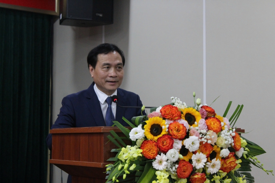 Phó Bí thư thường trực Đảng ủy, Phó Chủ tịch VUSTA Phạm Ngọc Linh phát biểu tại buổi lễ.