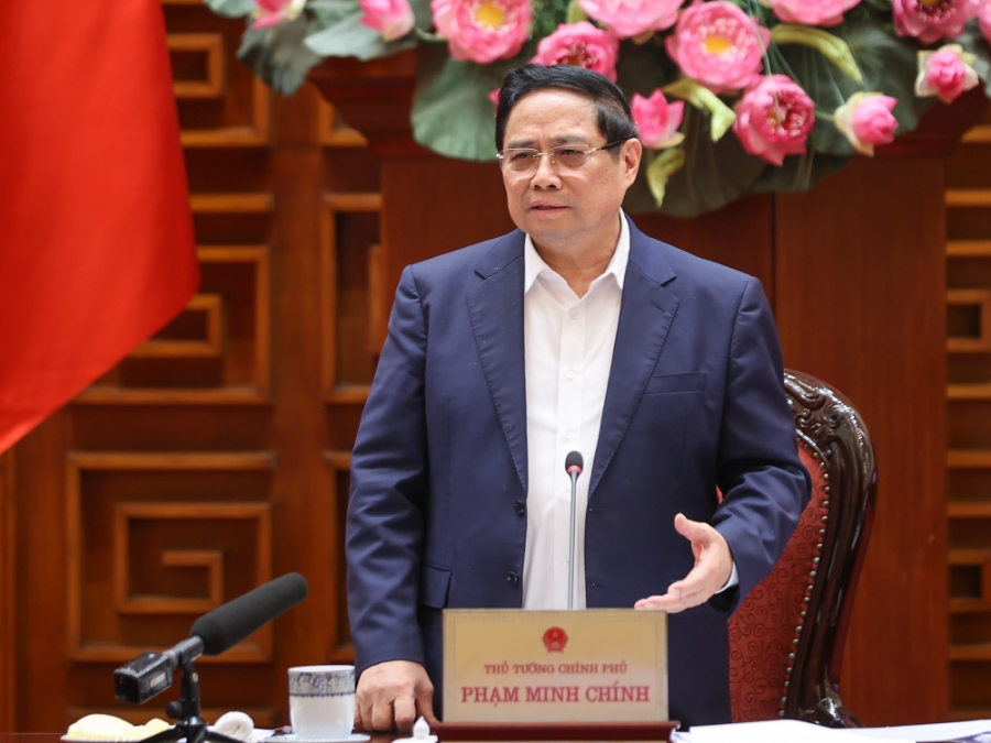 Thủ tướng Chính phủ Phạm Minh Chính phát biểu chỉ đạo tại Phiên họp. Ảnh: VGP