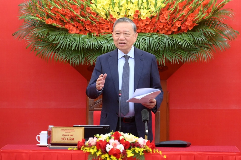 Tổng Bí thư Tô Lâm phát biểu chỉ đạo hội nghị. Ảnh: Nhân Dân.