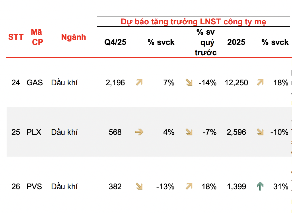 Lợi nhuận năm 2025: Cán đích thành công, nhóm Năng lượng 