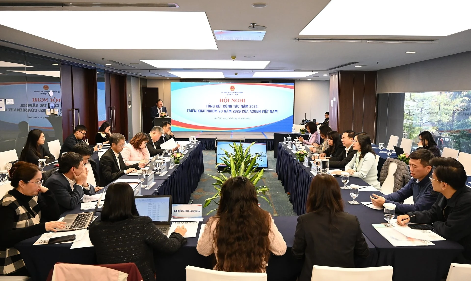 Hội nghị tổng kết công tác năm 2025, triển khai nhiệm vụ năm 2026 của Tổ chức các Quan chức Cao cấp ASEAN về Môi trường (ASOEN) Việt Nam. Ảnh: Kiều Chi