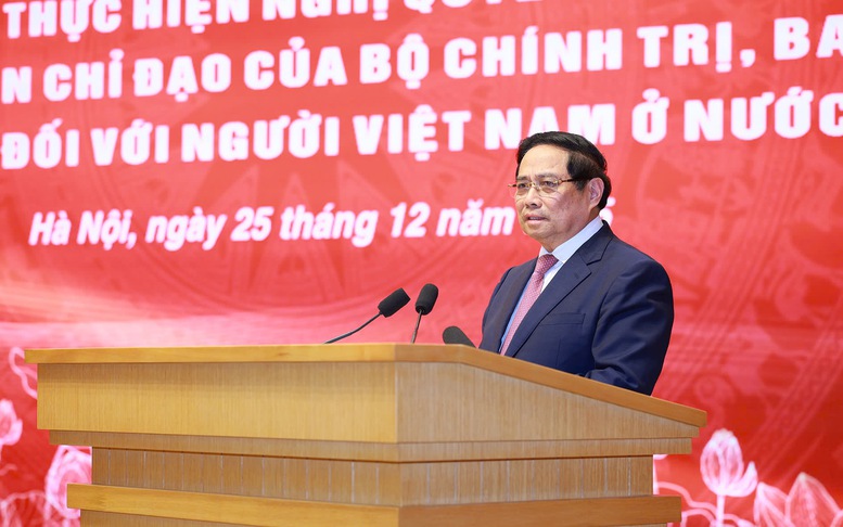 Thủ tướng làm rõ nhiều kết quả nổi bật trong thực hiện Nghị quyết 36 của Bộ Chính trị đối với cộng đồng người Việt Nam ở nước ngoài. Ảnh: VGP.