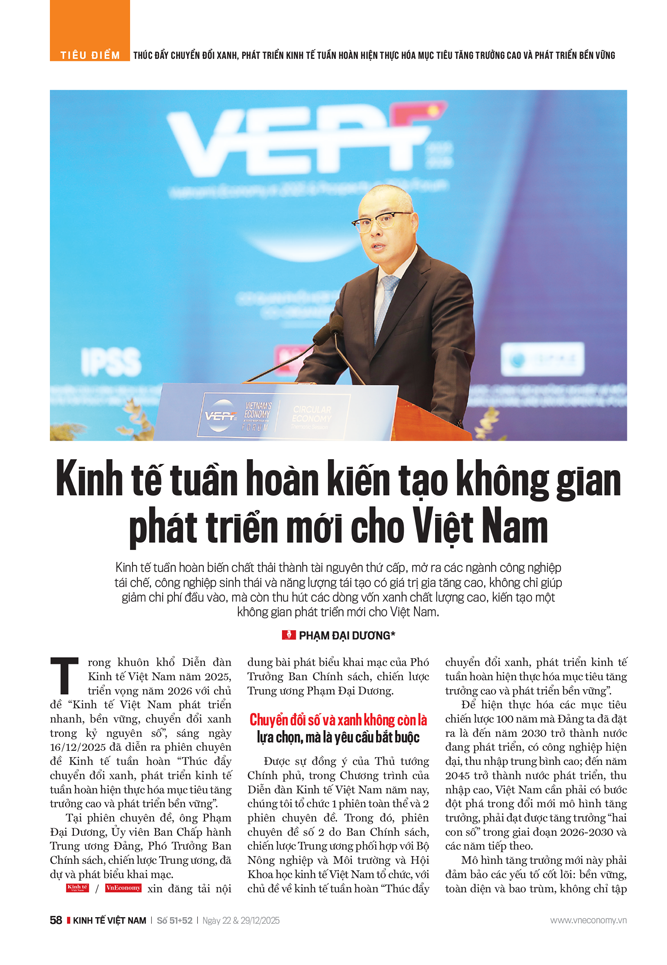 Kinh tế tuần hoàn kiến tạo không gian phát triển mới cho Việt Nam - Ảnh 1