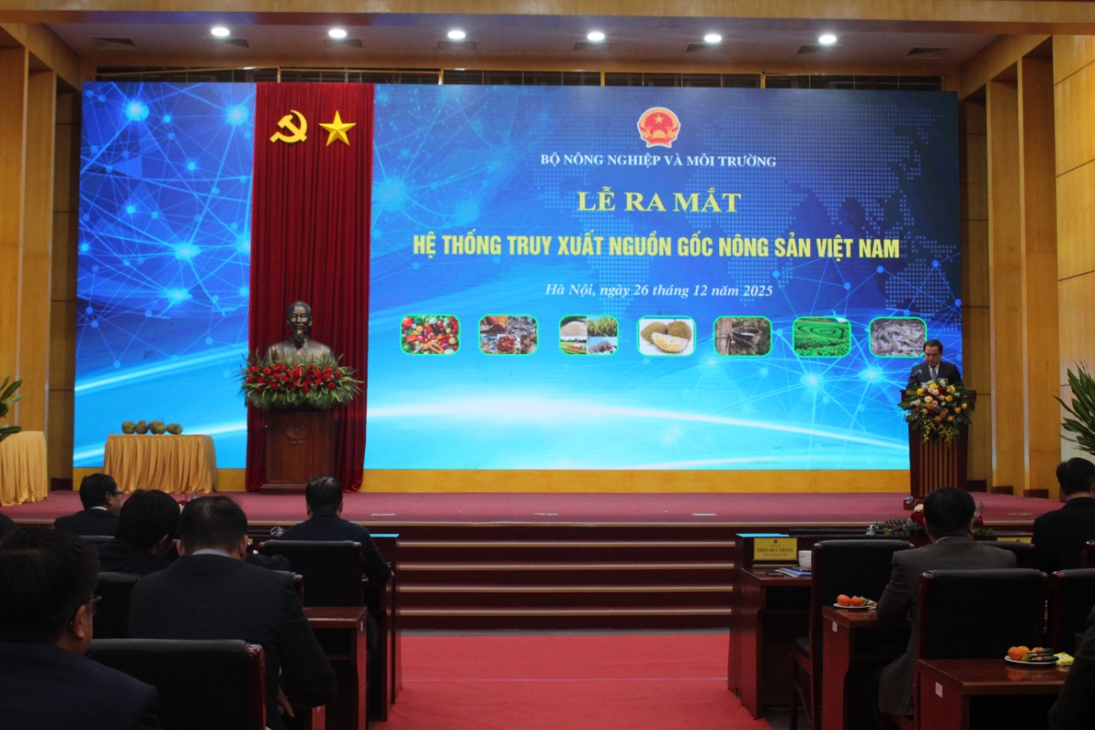 Quang cảnh Lễ ra mắt Hệ thống truy xuất nguồn gốc nông sản Việt Nam. Ảnh: Chu Khôi.