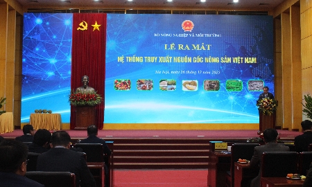 Quang cảnh Lễ ra mắt Hệ thống truy xuất nguồn gốc nông sản Việt Nam. Ảnh: Chu Khôi.