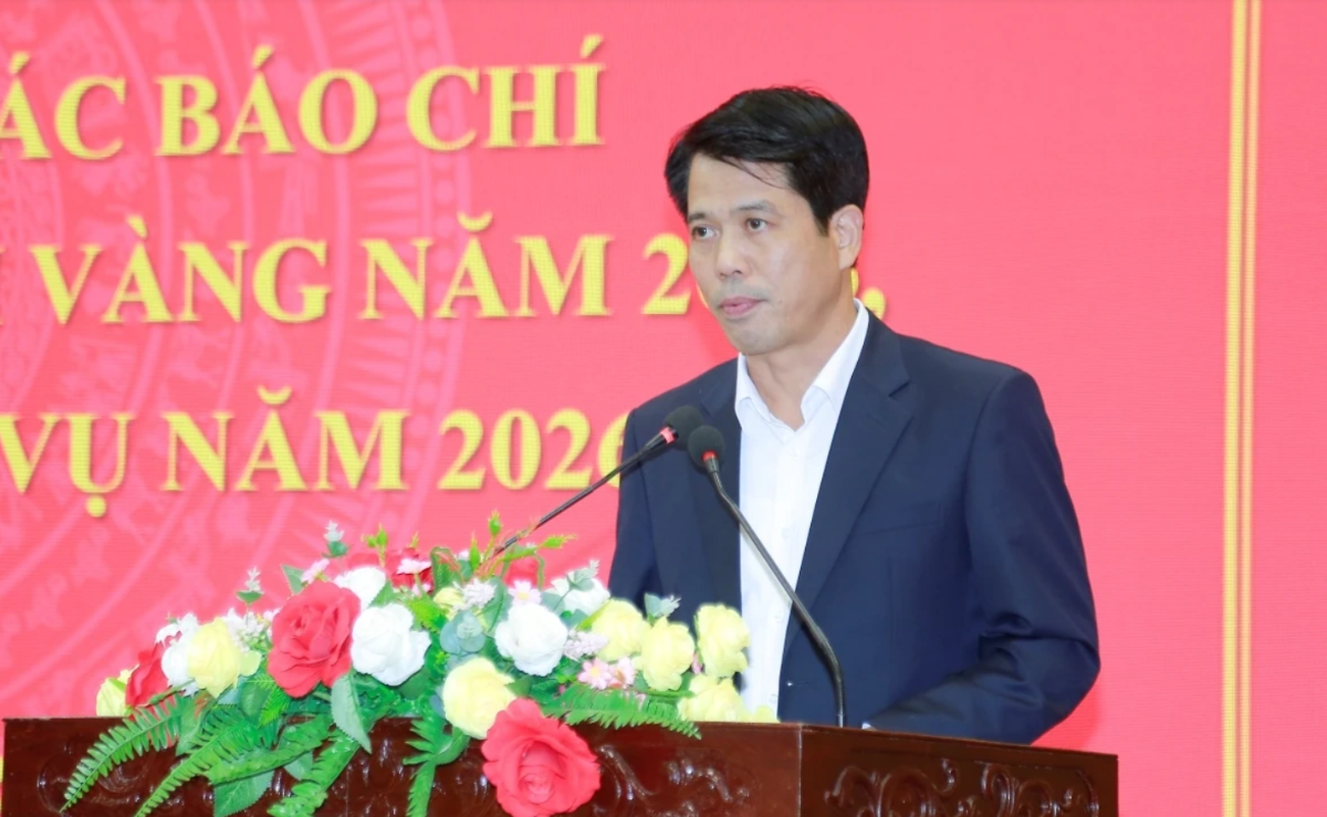 Ông Đào Xuân Yên, Trưởng Ban Tuyên giáo và Dân vận Tỉnh ủy Thanh Hoá, phát biểu tại hội nghị