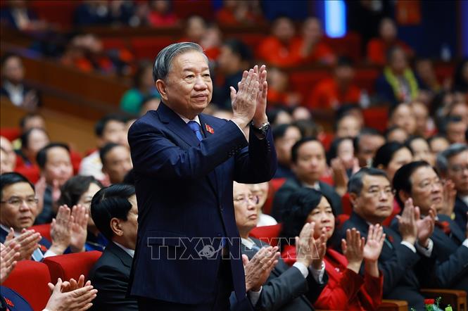 Tổng Bí thư Tô Lâm dự Đại hội Thi đua yêu nước lần thứ XI. Ảnh: TTXVN.