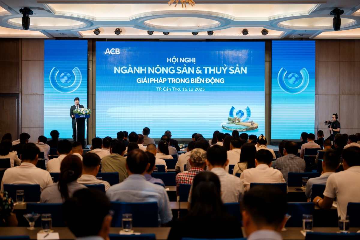 Toàn cảnh “Hội nghị ngành Nông sản & Thủy sản: Giải pháp trong biến động” do ACB tổ chức.