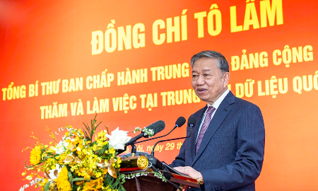 Tổng Bí thư Tô Lâm phát biểu tại buổi làm việc - Ảnh: Bộ Công an.