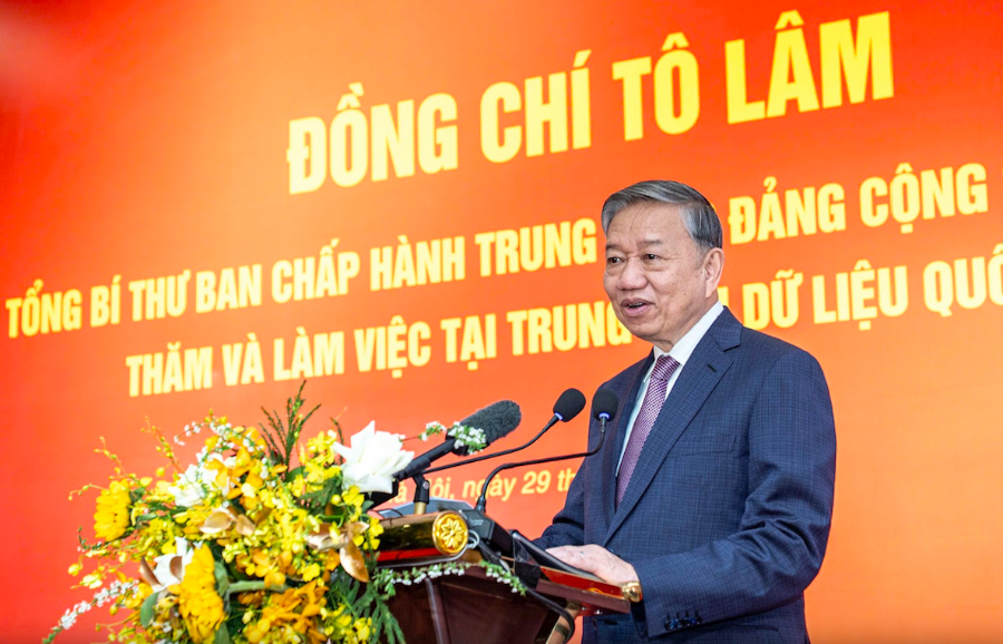 Tổng Bí thư Tô Lâm phát biểu tại buổi làm việc - Ảnh: Bộ Công an.