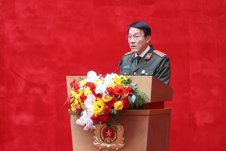 Bộ trưởng Bộ Công an, Đại tướng Lương Tam Quang phát biểu tại Hội nghị - Ảnh: VGP