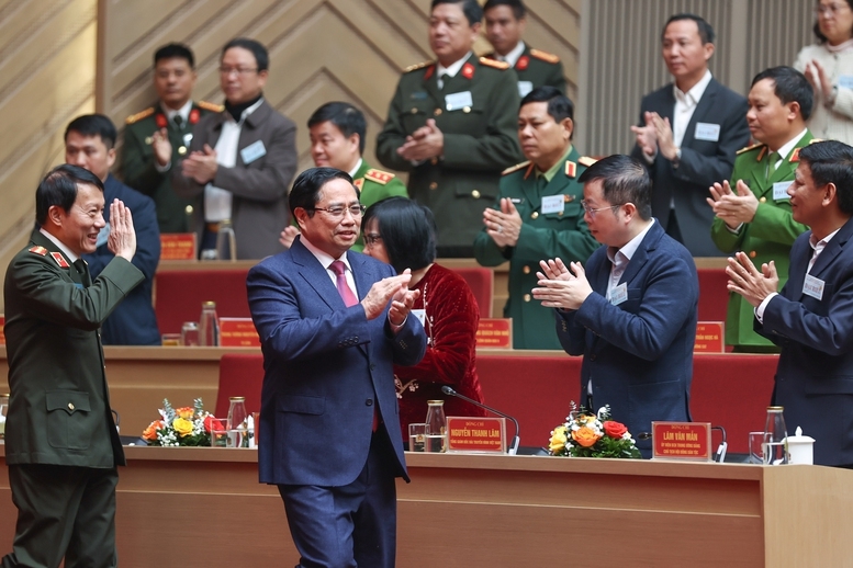 Thủ tướng Chính phủ Phạm Minh Chính chủ trì Hội nghị về bảo đảm an ninh, trật tự phục vụ phát triển kinh tế - xã hội vùng Đồng bằng sông Cửu Long - Ảnh: VGP