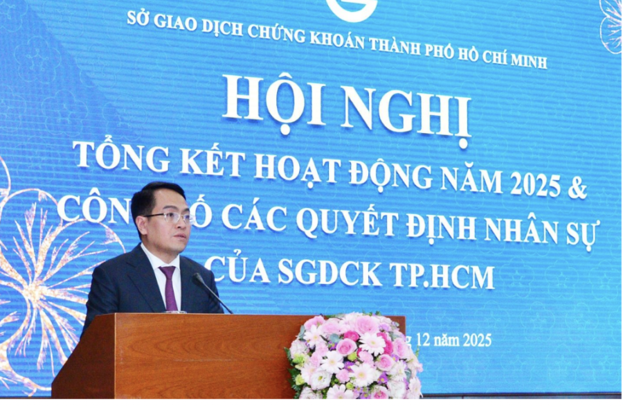 Ông Trịnh Sơn Hồng - Quyền Chủ tịch Sở Giao dịch Chứng khoán TP. Hồ Chí Minh phát biểu.