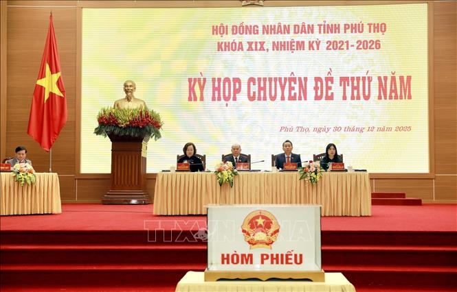 Kỳ họp chuyên đề thứ 5 của HĐND tỉnh Phú Thọ. Ảnh: TTXVN
