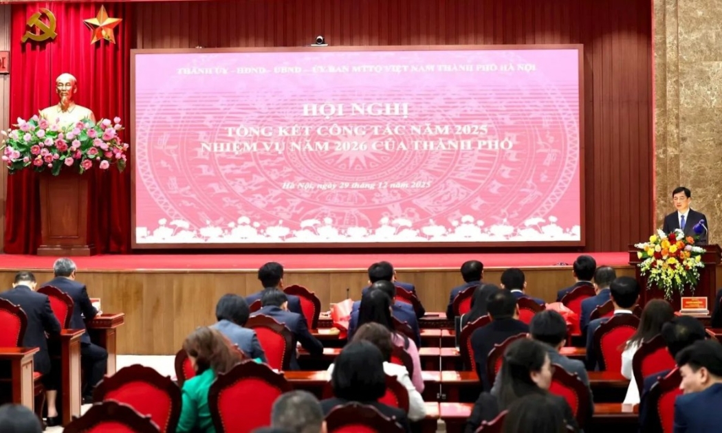 Hà Nội tổ chức hội nghị tổng kết năm theo mô hình hợp nhất, đặt mục tiêu tăng trưởng trên 11% năm 2026