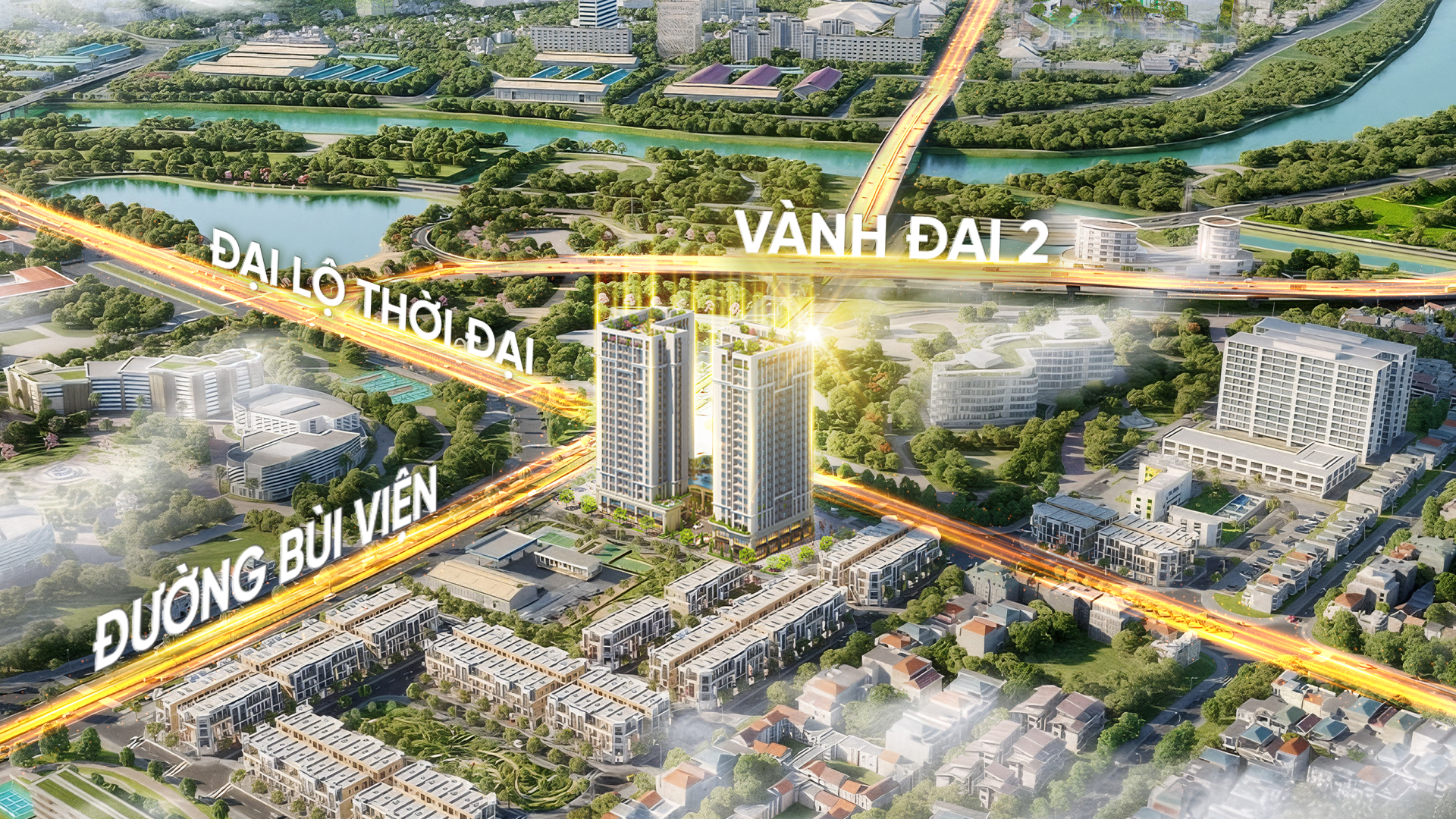 The Zenith Hải Phòng sở hữu vị trí vàng trên đại lộ Bùi Viện, liền kề Vành đai 2.