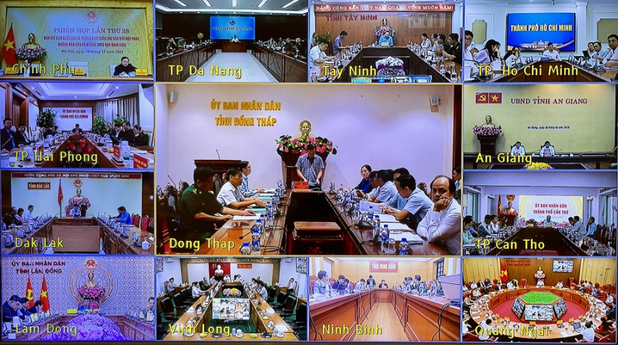 Cuộc họp trực tuyến tới các địa phương. Ảnh VPG.