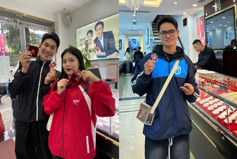 Các bạn trẻ đã mua thành công Tứ Quý Thịnh Vượng 0,1 chỉ của Bảo Tín Mạnh Hải.