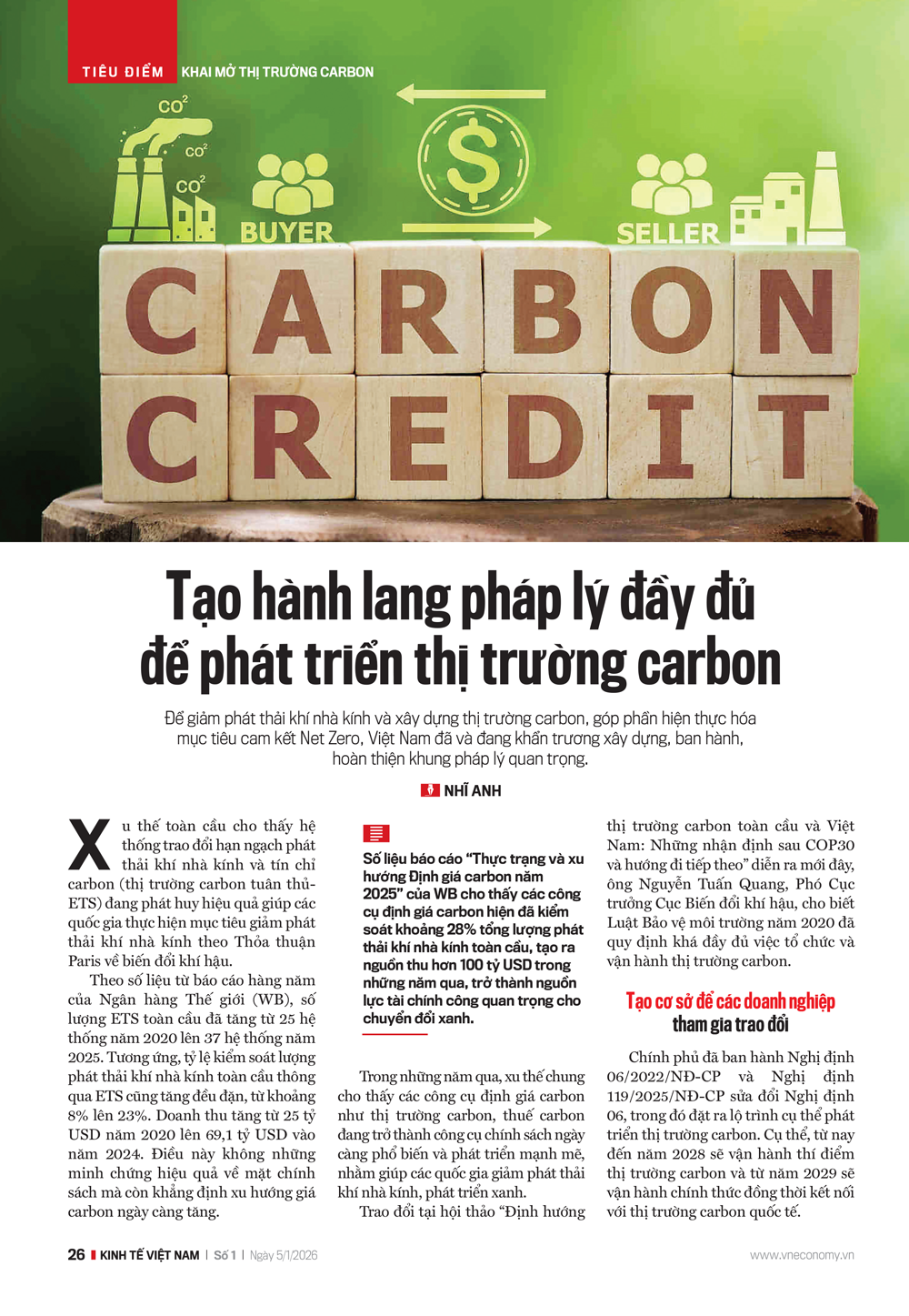 Tạo hành lang pháp lý đầy đủ để phát triển thị trường carbon  - Ảnh 1