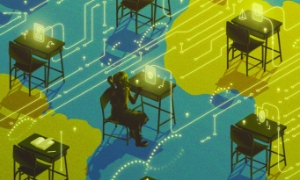 Những người ủng hộ cho rằng AI có thể trở thành “trợ lý đắc lực” cho giáo dục. Ảnh minh họa của New York Times