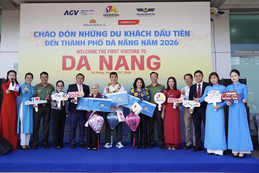 Sân bay Chu Lai đón khách trên chuyển bay đầu tiên năm 2026.