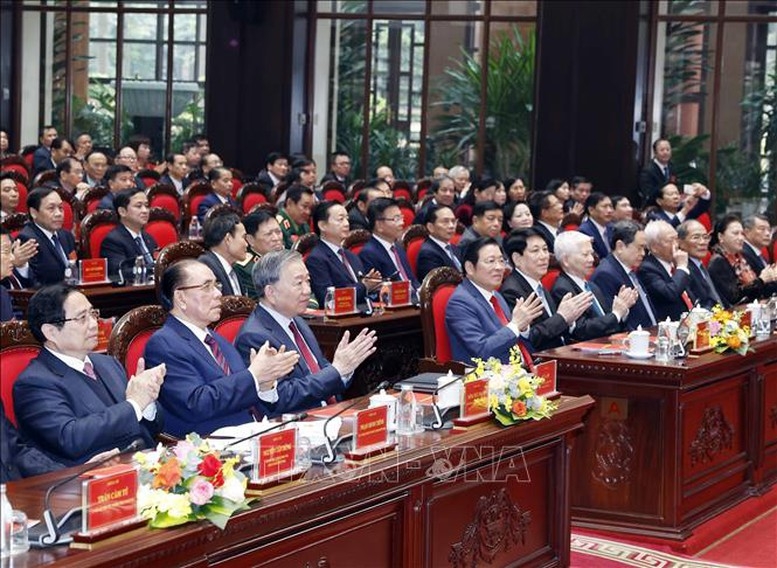Tổng Bí thư Tô Lâm và các đại biểu tại Lễ kỷ niệm - Ảnh: TTXVN