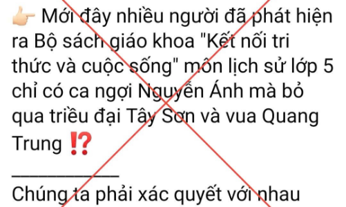 Cảnh báo về những bình luận thất thiệt, xuyên tạc nội dung lịch sử trong sách giáo khoa