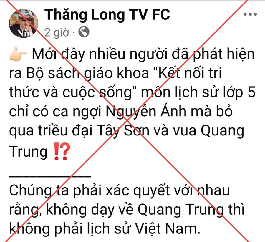 Một số trang thông tin lan truyền nội dung thất thiệt về sách giáo khoa 