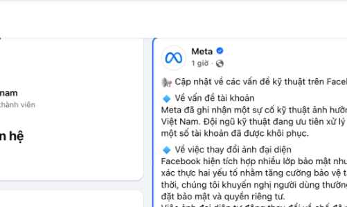 Meta xác nhận lỗi kỹ thuật khiến nhiều tài khoản Facebook tại Việt Nam biến mất