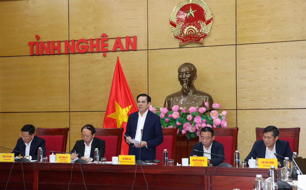 Chủ tịch UBND tỉnh Nghệ An Võ Trọng Hải phát biểu