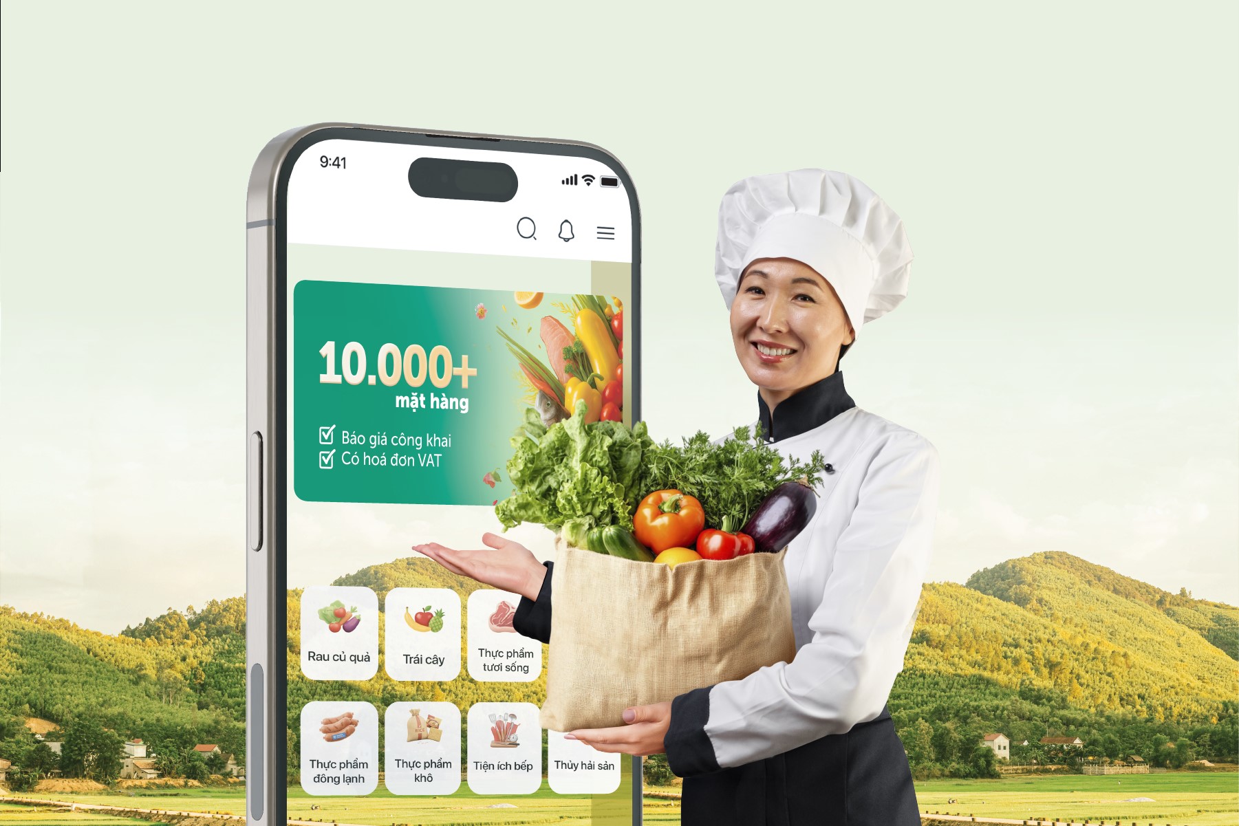 Khi truy cập website/ứng dụng Freso, người dùng được “cá nhân hoá” trải nghiệm giao diện từ danh mục sản phẩm đến nhà cung cấp phù hợp với nhu cầu và khu vực địa lý.