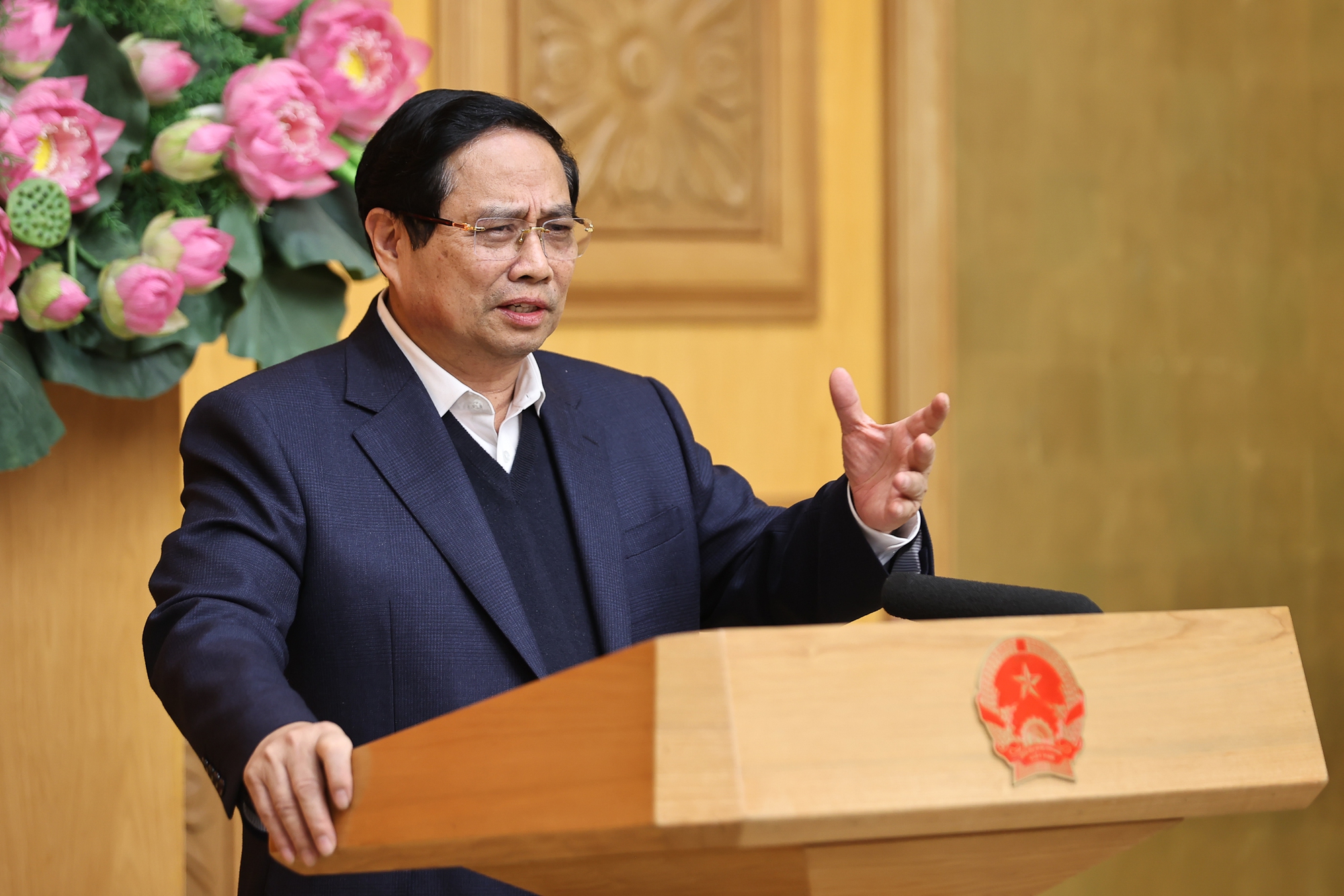 Thủ tướng Phạm Minh Chính phát biểu tại Hội nghị. Ảnh: VGP.