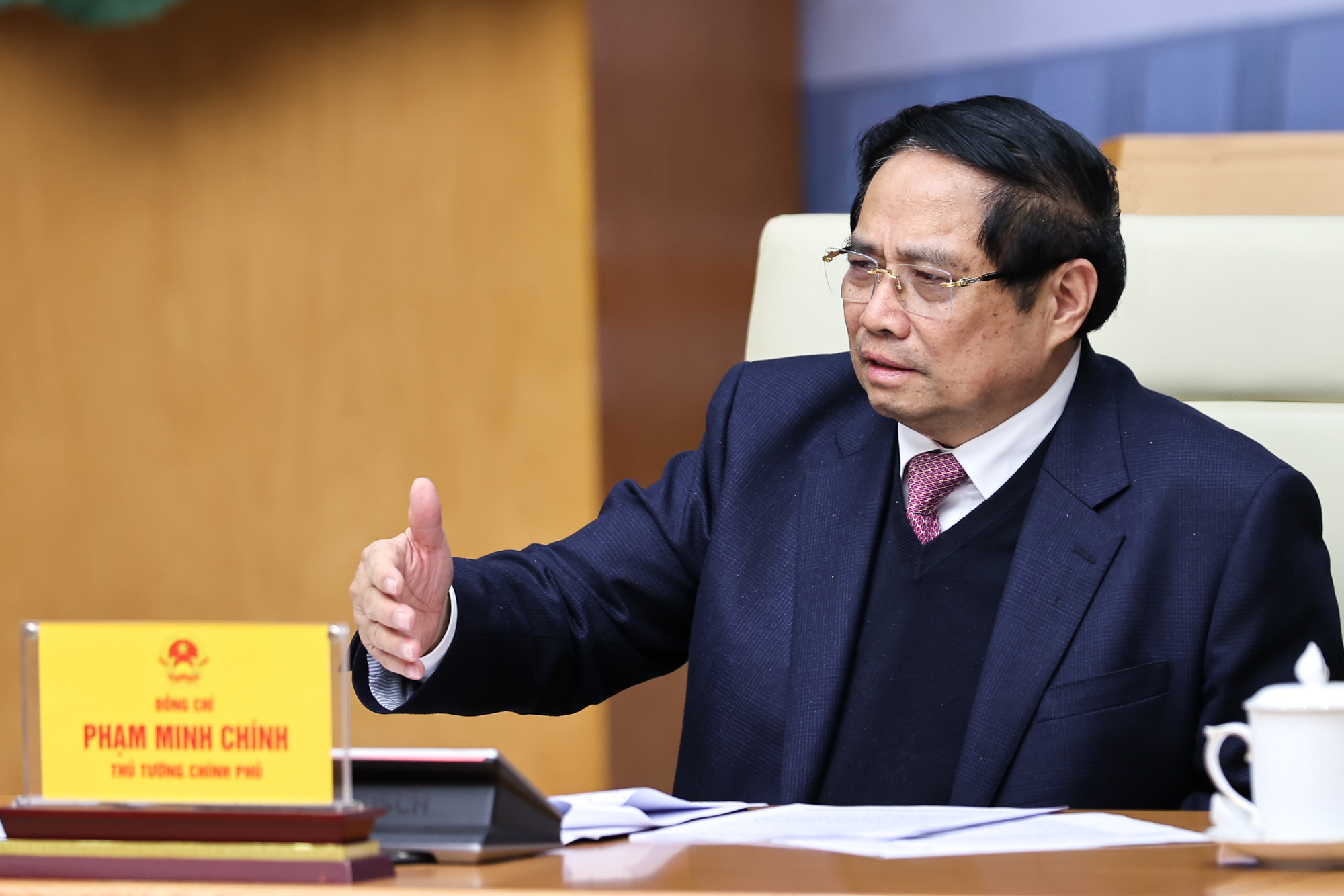 Thủ tướng Phạm Minh Chính phát biểu chỉ đạo. Ảnh: VGP