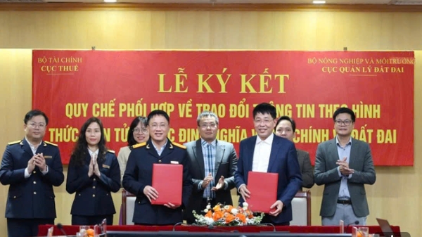 Liên thông dữ liệu điện tử trong xác định nghĩa vụ tài chính về đất đai