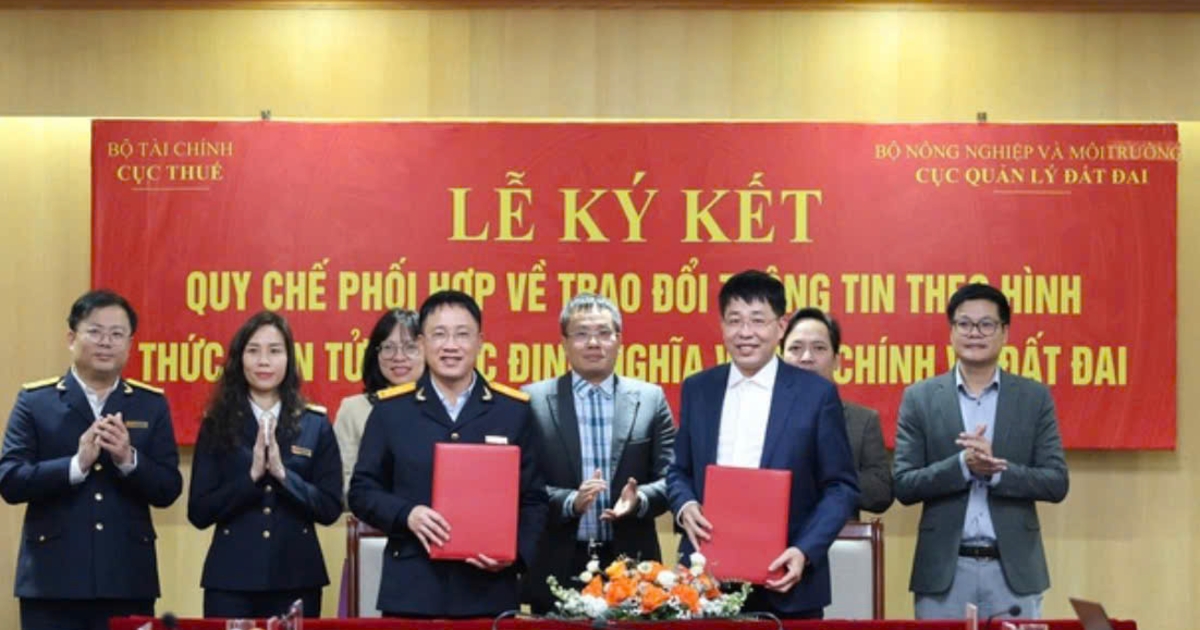 Liên thông dữ liệu điện tử trong xác định nghĩa vụ tài chính về đất đai