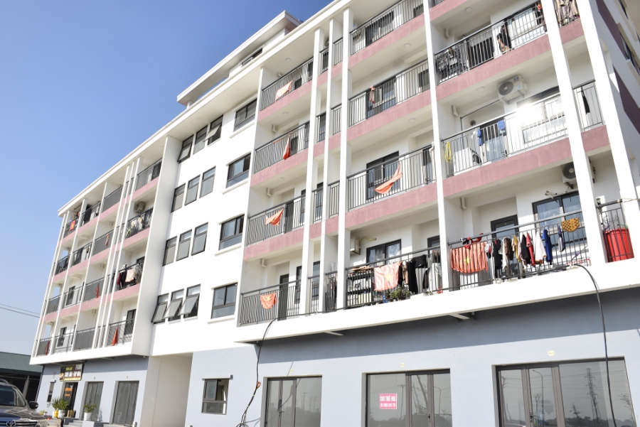 Tòa nhà thuộc Dự án Khu nhà ở xã hội cho công nhân, người lao động làm việc trong các khu công nghiệp thuộc Khu kinh tế Đông Nam tại vị trí số 01, xã Trung Lộc đã hoàn thành