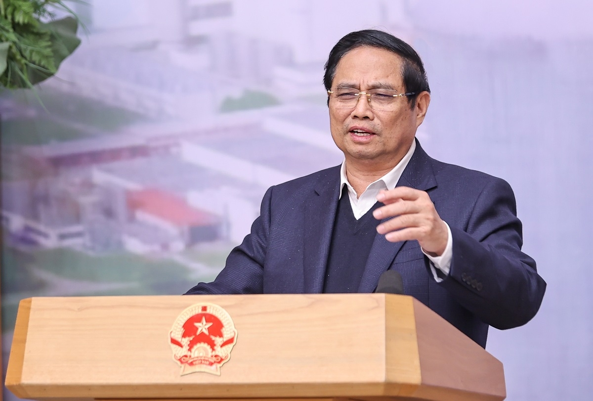 Thủ tướng Phạm Minh Chính: "Sớm hoàn thành đàm phán với phía Nga về hợp tác đầu tư xây dựng nhà máy điện hạt nhân Ninh Thuận 1". Ảnh: VGP.