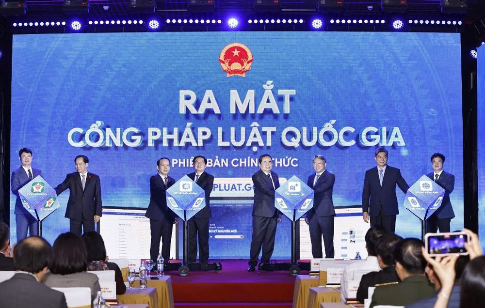 Cổng Pháp luật quốc gia ra mắt phiên bản chính thức năm 2025. Ảnh: TTXVN.