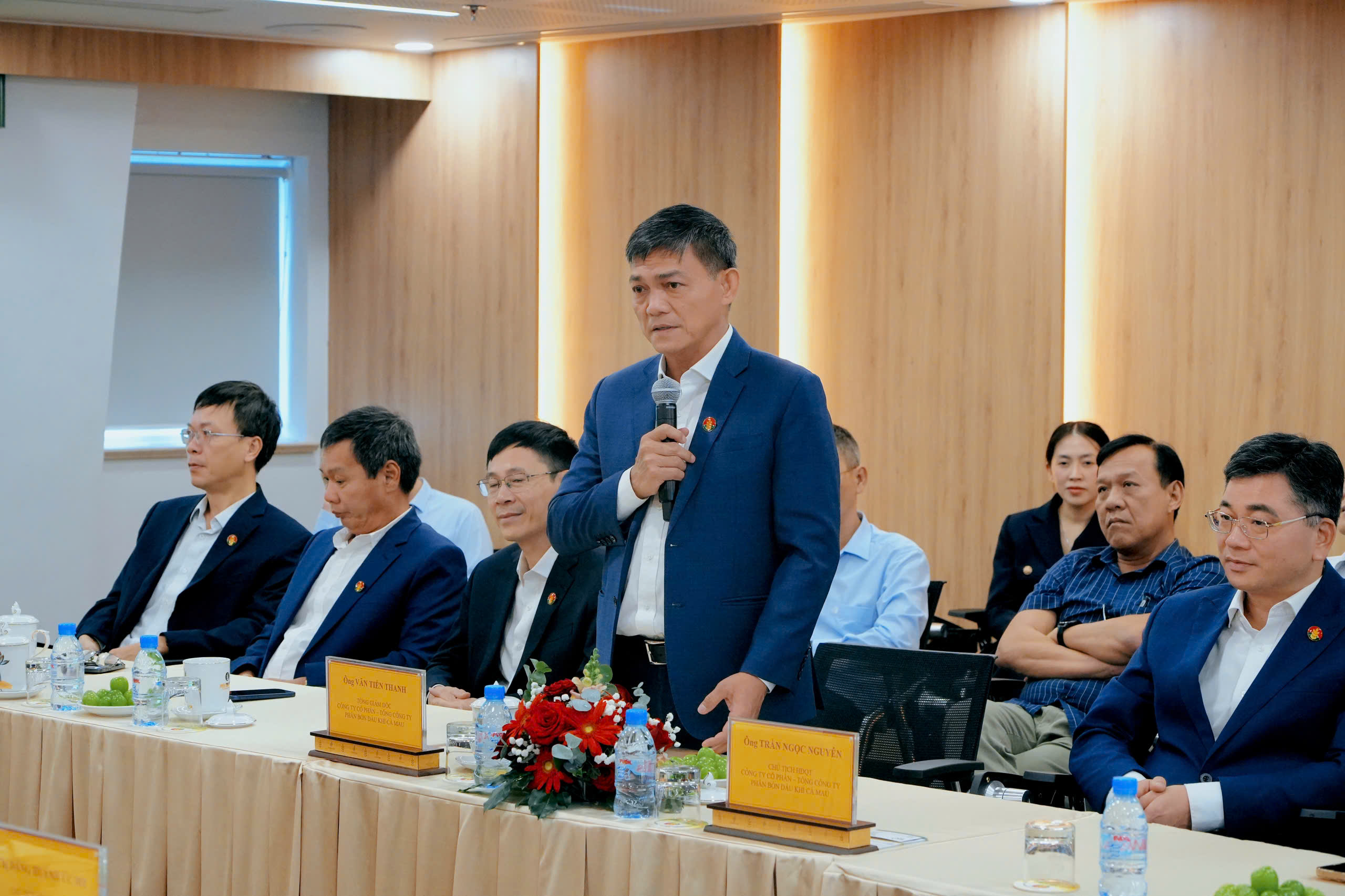 Ông Văn Tiến Thanh - Tổng giám đốc Tổng Công ty Phân bón Dầu khí Cà Mau phát biểu tại sự kiện.