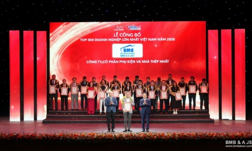 BMB Steel tiếp tục ghi danh trong Top 500 Doanh nghiệp lớn nhất Việt Nam 2025