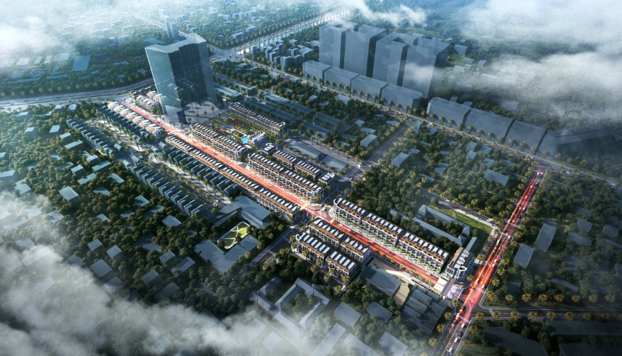 Phối cảnh ANmaison, bộ sưu tập gia bảo giới hạn với 280 căn biệt thự và nhà phố được quản lý phát triển bởi Frasers Property.