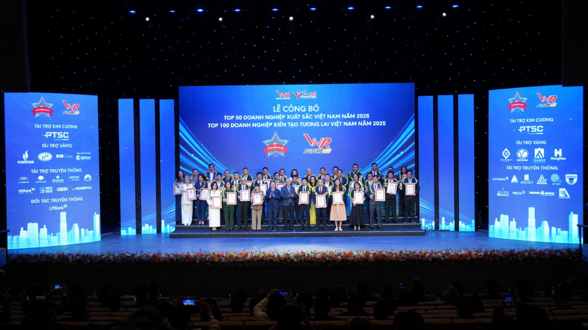 Hợp Lực cùng các đại diện doanh nghiệp khác tham gia nhận giải tại VNR 500 năm 2025.