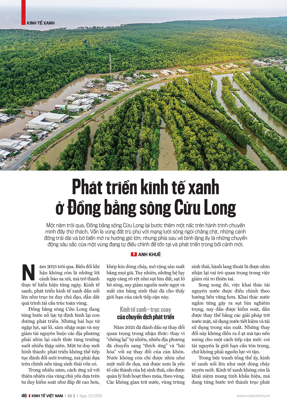 Phát triển kinh tế xanh ở Đồng bằng sông Cửu Long - Ảnh 1