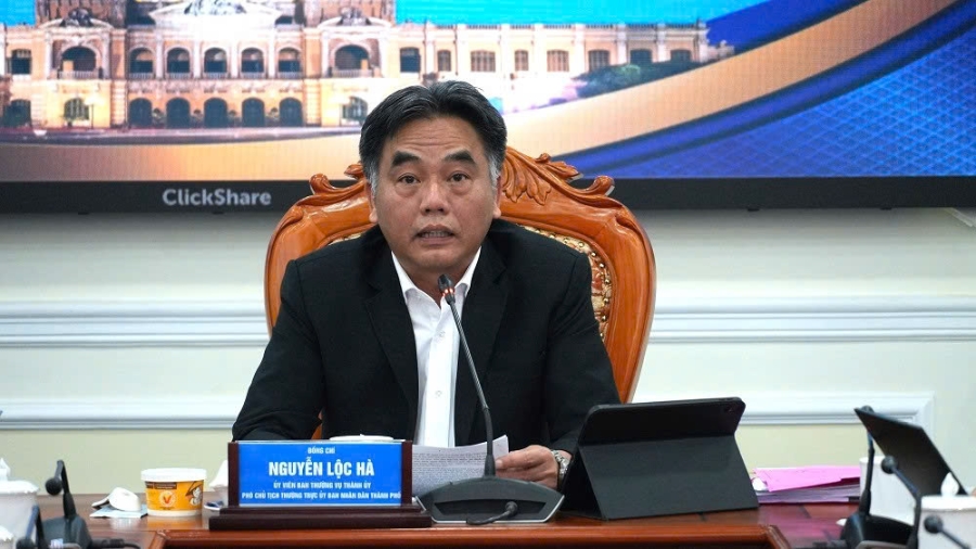 Phó Chủ tịch Thường trực UBND TP.Hồ Chí Minh Nguyễn Lộc Hà&nbsp;phát biểu tại Hội nghị - Ảnh; Cổng thông tin điện tử TP. Hồ Chí Minh.