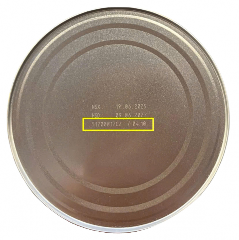 Số lô sản phẩm tại đáy lon sữa. 