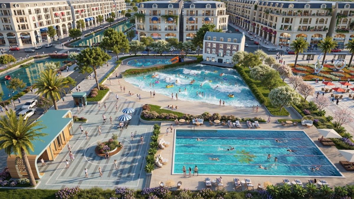 Bể bơi tạo sóng 1.150m2 đầu tiên tại Nhị Chiểu.