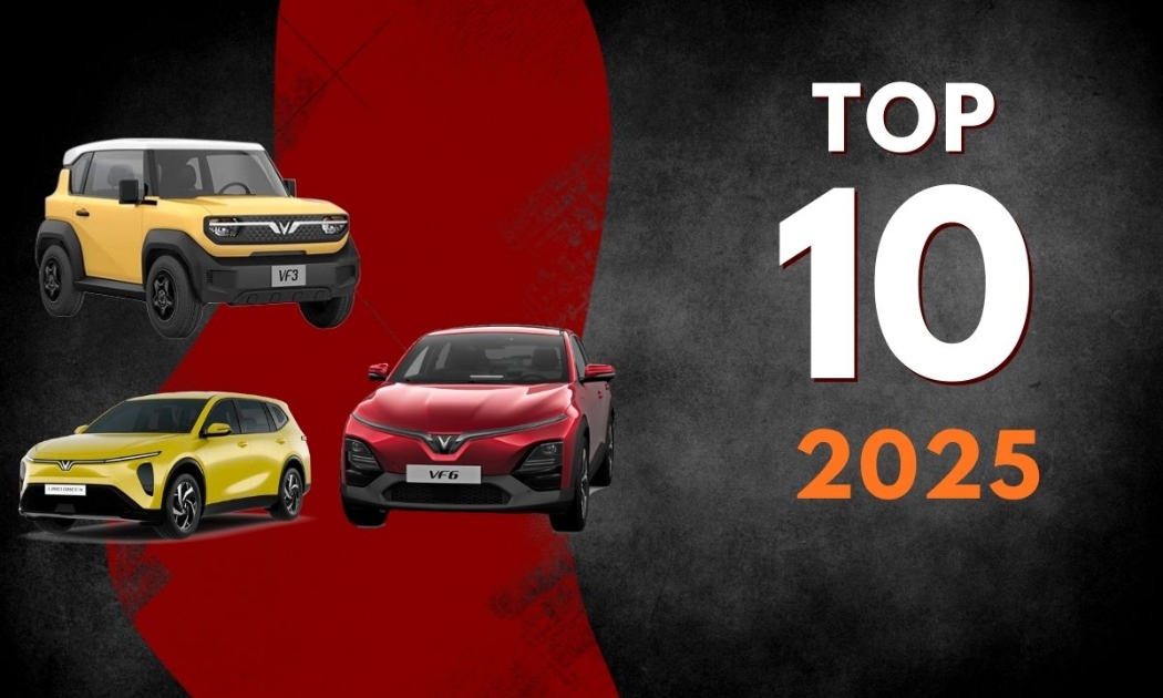Top 10 xe bán chạy nhất thị trường Việt 2025: Xe điện áp đảo